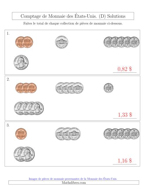 Comptage de Monnaie des  États-Unis - Petites Collections ($) (D) page 2