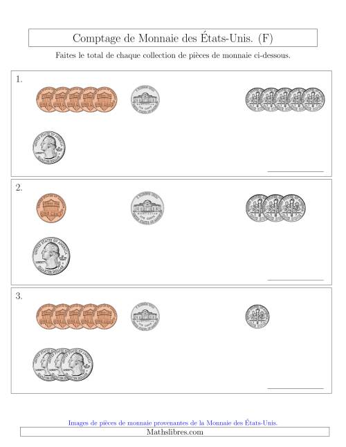 Comptage de Monnaie des  États-Unis - Petites Collections ($) (F)
