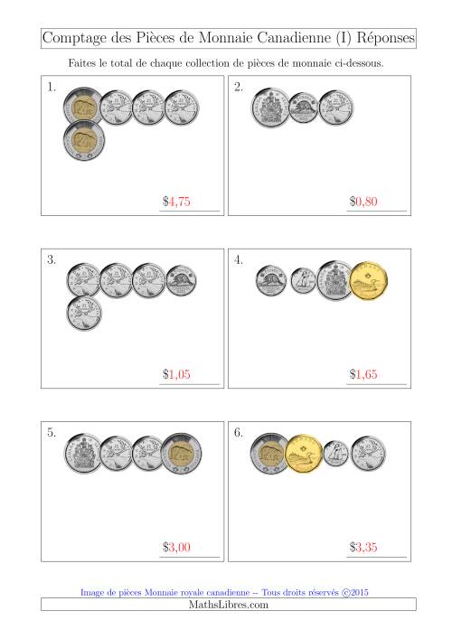 Comptage des Pièces de Monnaie Incluant 50 Cents (Petites Collections) (I) page 2