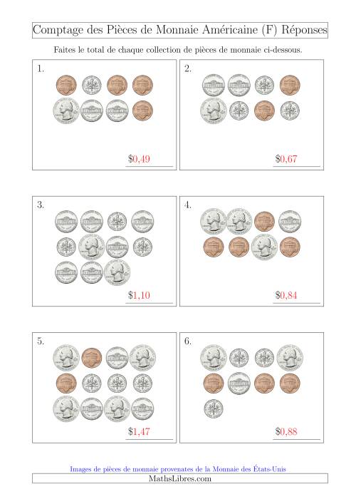 Comptage des Pièces de Monnaie Américaine (F) page 2