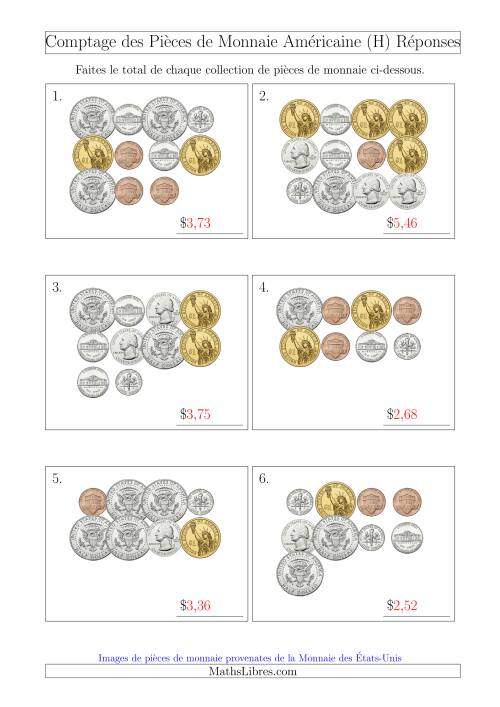 Comptage des Pièces de Monnaie Amécaine Incluant 1/2  1 Dollar (H) page 2