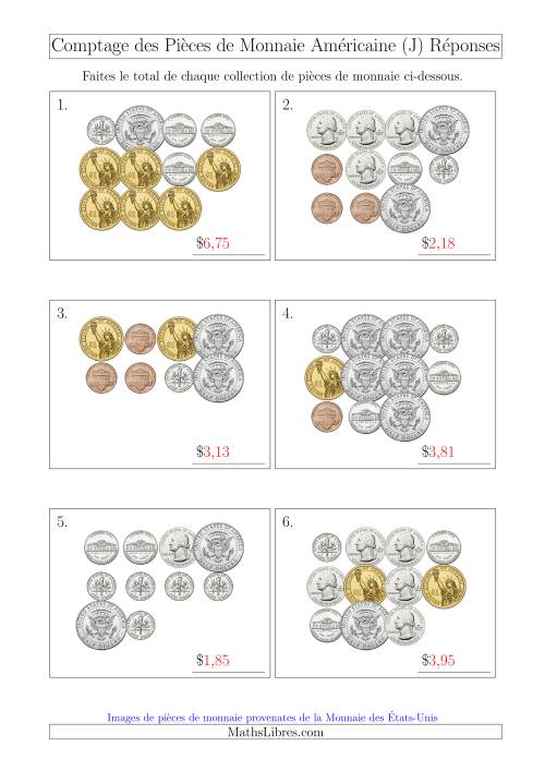 Comptage des Pièces de Monnaie Amécaine Incluant 1/2  1 Dollar (J) page 2