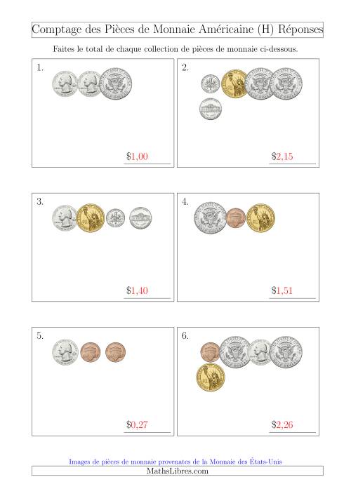 Comptage des Pièces de Monnaie Amécaine Incluant 1/2  1 Dollar (Petites Collections) (H) page 2