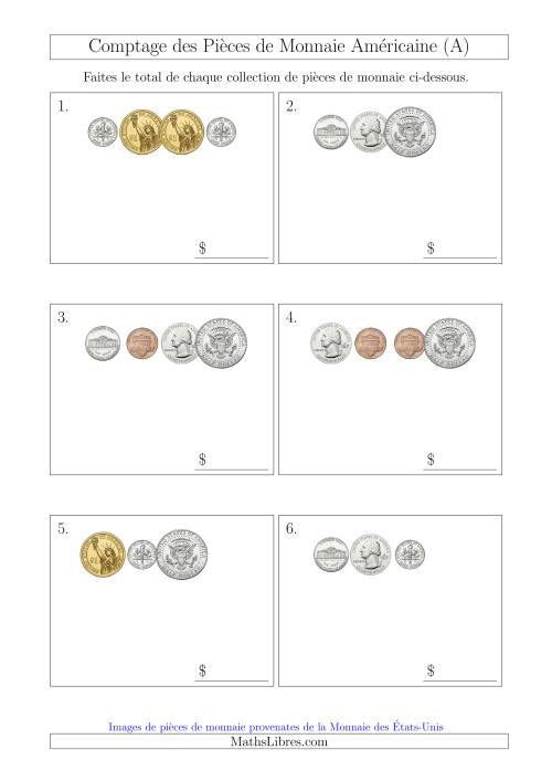 Comptage des Pièces de Monnaie Amécaine Incluant 1/2  1 Dollar (Petites Collections) (Tout)
