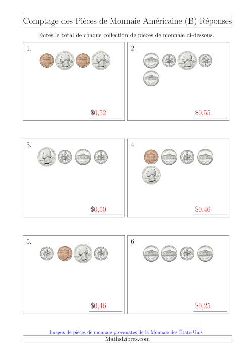 Comptage des Pièces de Monnaie Amécaine (Petites Collections) (B) page 2