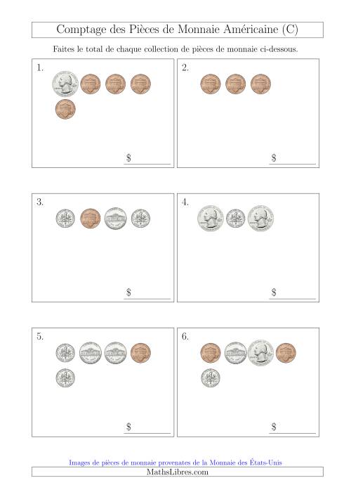 Comptage des Pièces de Monnaie Amécaine (Petites Collections) (C)