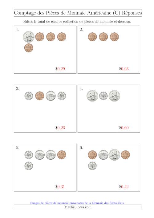 Comptage des Pièces de Monnaie Amécaine (Petites Collections) (C) page 2