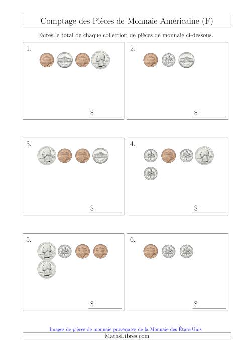 Comptage des Pièces de Monnaie Amécaine (Petites Collections) (F)