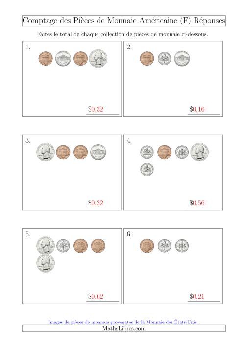 Comptage des Pièces de Monnaie Amécaine (Petites Collections) (F) page 2