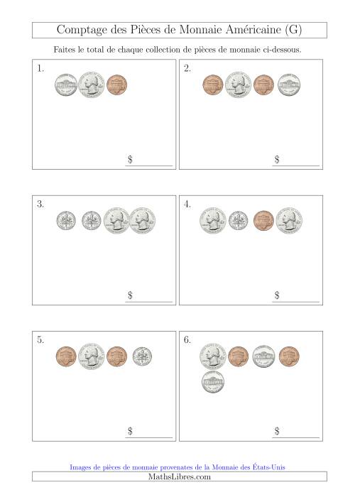 Comptage des Pièces de Monnaie Amécaine (Petites Collections) (G)