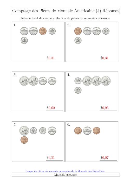 Comptage des Pièces de Monnaie Amécaine (Petites Collections) (J) page 2