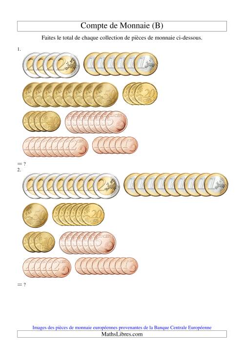 Compte de sous euros (B)