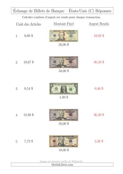 Échange de Billets de Banque Américains Jusqu'à 50 $ (C) page 2
