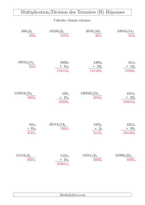 Multiplication et Division des Nombres Ternaires (Base 3) (H) page 2