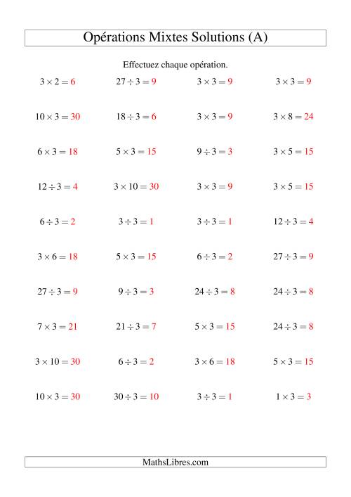 Multiplication et division -- Règles de 3 (variation 1 à 10) (A) page 2