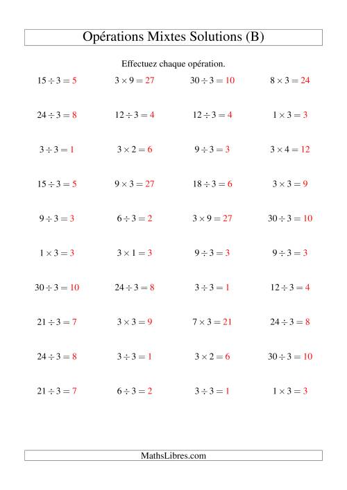 Multiplication et division -- Règles de 3 (variation 1 à 10) (B) page 2