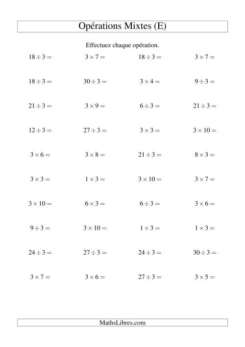 Multiplication et division -- Règles de 3 (variation 1 à 10) (E)
