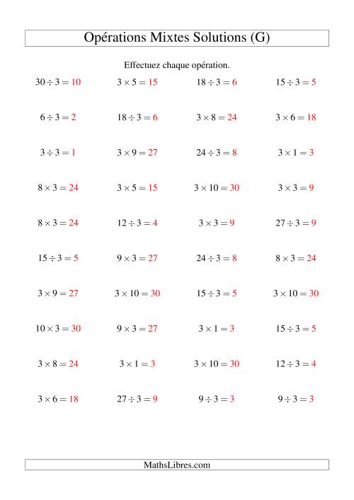 Multiplication et division -- Règles de 3 (variation 1 à 10) (G) page 2