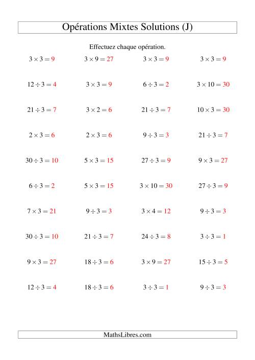 Multiplication et division -- Règles de 3 (variation 1 à 10) (J) page 2