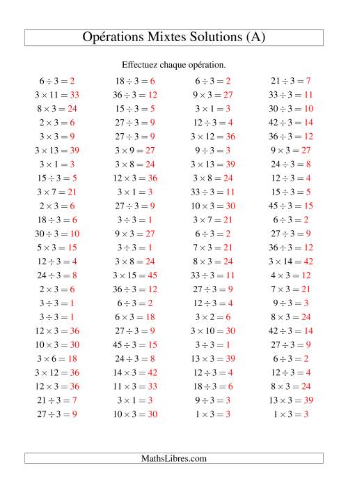 Multiplication et division -- Règles de 3 (variation 1 à 15) (A) page 2