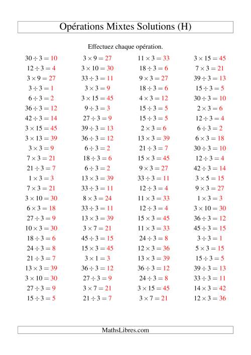 Multiplication et division -- Règles de 3 (variation 1 à 15) (H) page 2