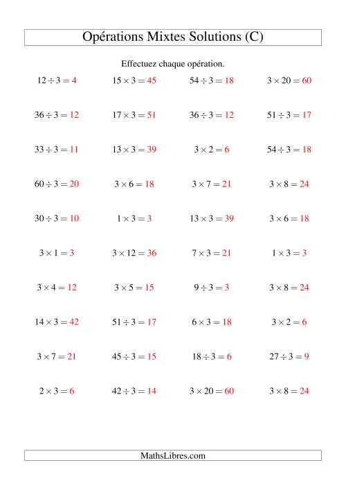 Multiplication et division -- Règles de 3 (variation 1 à 20) (C) page 2