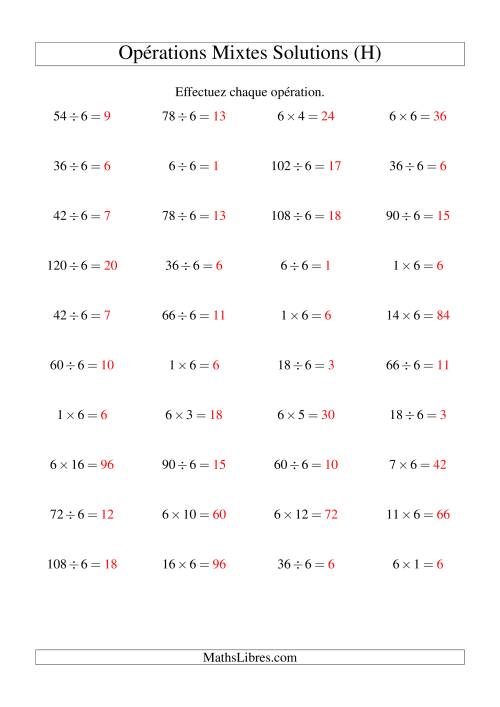 Multiplication et division -- Règles de 6 (variation 1 à 20) (H) page 2