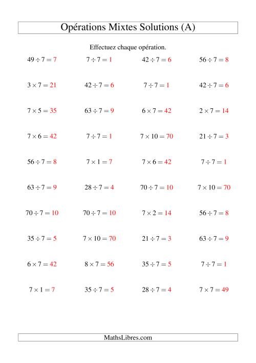Multiplication et division -- Règles de 7 (variation 1 à 10) (A) page 2