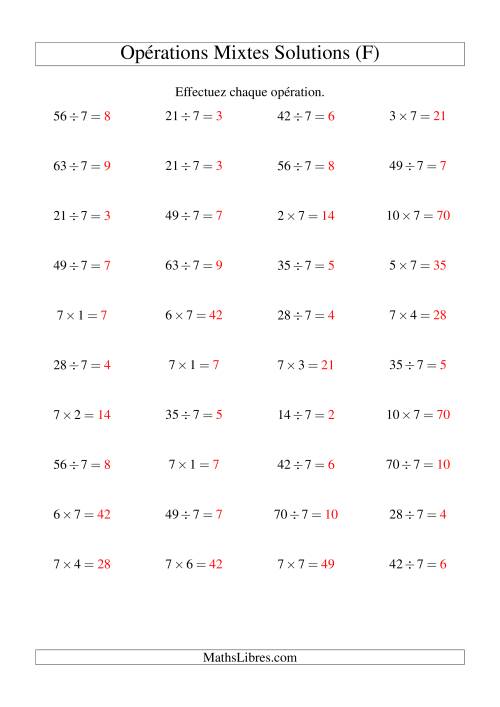 Multiplication et division -- Règles de 7 (variation 1 à 10) (F) page 2