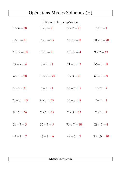 Multiplication et division -- Règles de 7 (variation 1 à 10) (H) page 2