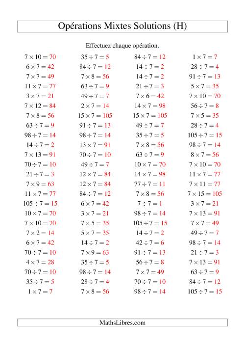 Multiplication et division -- Règles de 7 (variation 1 à 15) (H) page 2