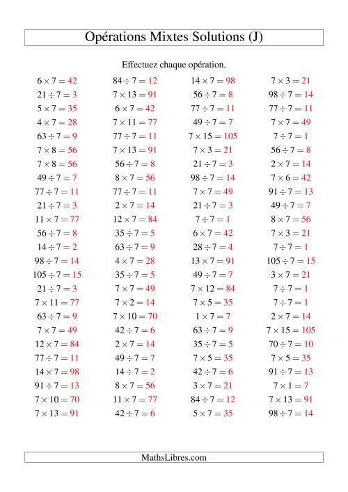 Multiplication et division -- Règles de 7 (variation 1 à 15) (J) page 2