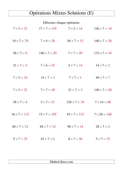 Multiplication et division -- Règles de 7 (variation 1 à 20) (E) page 2