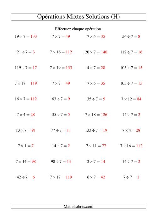 Multiplication et division -- Règles de 7 (variation 1 à 20) (H) page 2