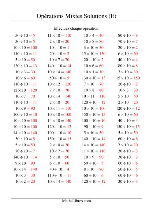 Multiplication et division -- Règles de 10 (variation 1 à 15) (E) page 2