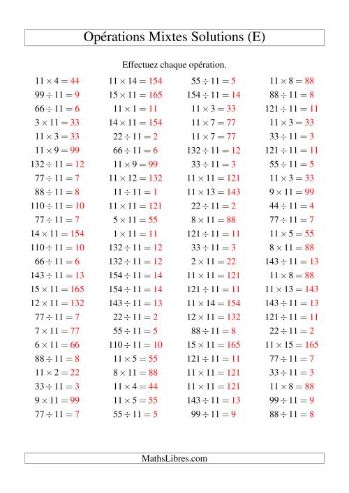 Multiplication et division -- Règles de 11 (variation 1 à 15) (E) page 2