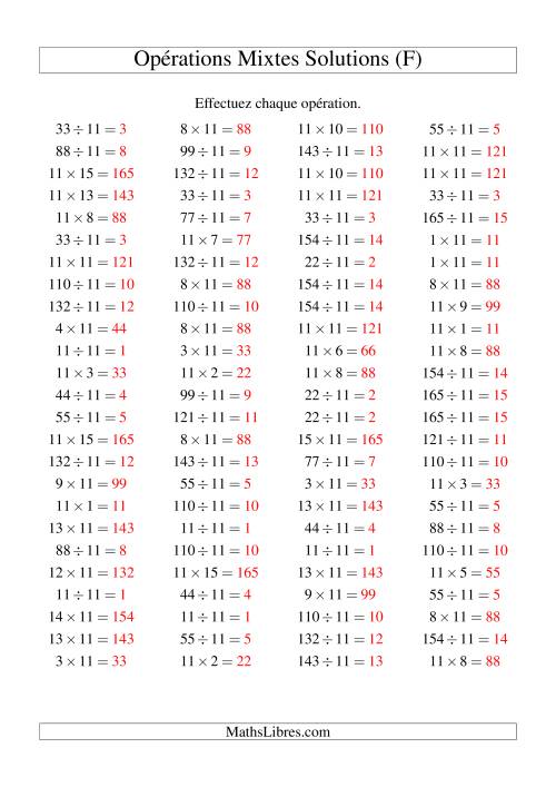 Multiplication et division -- Règles de 11 (variation 1 à 15) (F) page 2