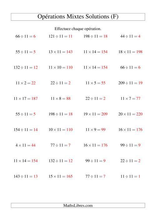 Multiplication et division -- Règles de 11 (variation 1 à 20) (F) page 2