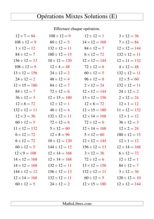 Multiplication et division -- Règles de 12 (variation 1 à 15) (E) page 2
