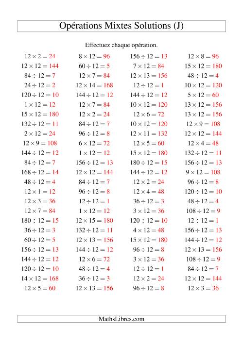 Multiplication et division -- Règles de 12 (variation 1 à 15) (J) page 2