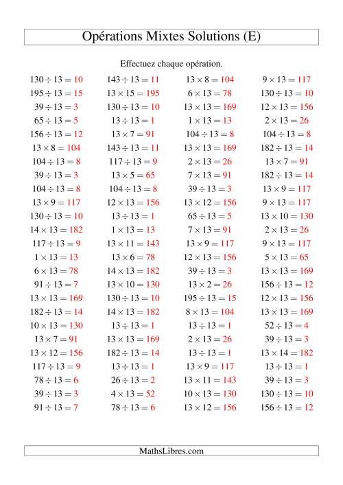 Multiplication et division -- Règles de 13 (variation 1 à 15) (E) page 2