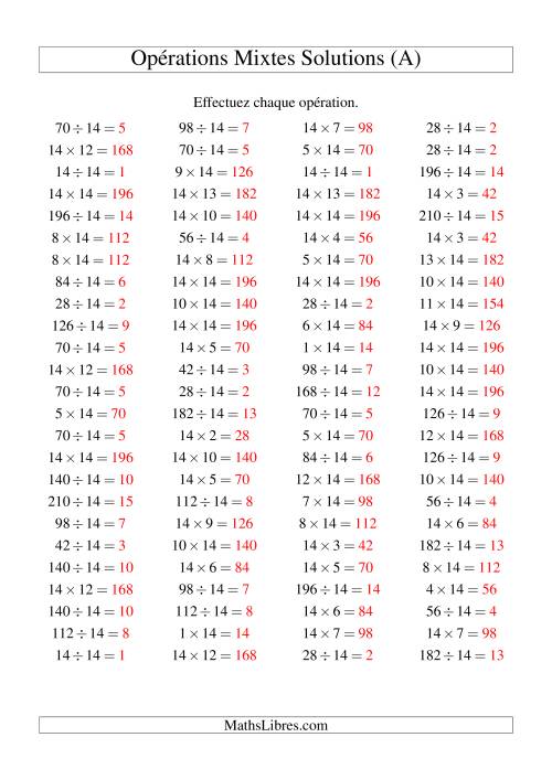 Multiplication et division -- Règles de 13 (variation 1 à 20) (A) page 2
