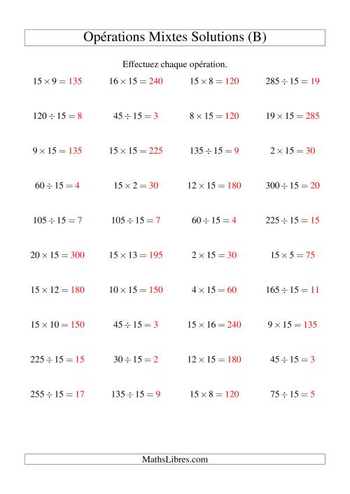 Multiplication et division -- Règles de 16 (variation 1 à 15) (B) page 2