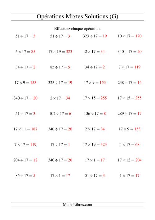 Multiplication et division -- Règles de 17 (variation 1 à 20) (G) page 2