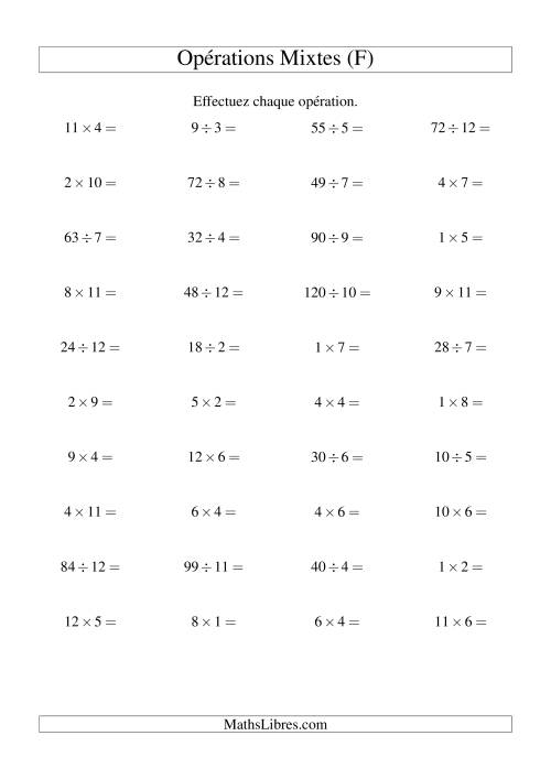 Multiplication et Division -- Règles 1 à 12 (F)