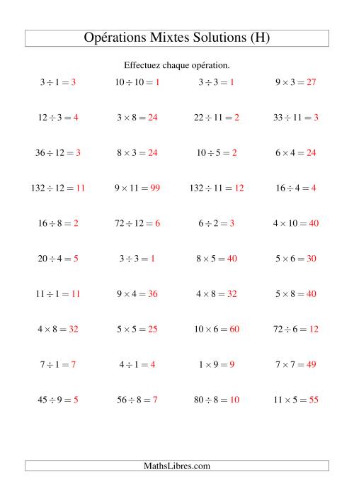 Multiplication et Division -- Règles 1 à 12 (H) page 2