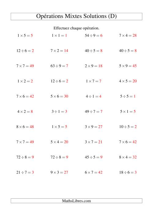 Multiplication et Division -- Règles 1 à 9 (D) page 2