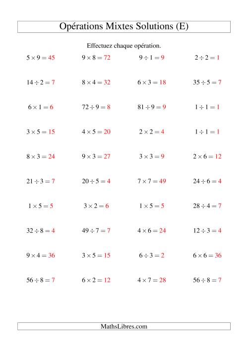 Multiplication et Division -- Règles 1 à 9 (E) page 2
