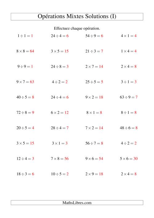 Multiplication et Division -- Règles 1 à 9 (I) page 2