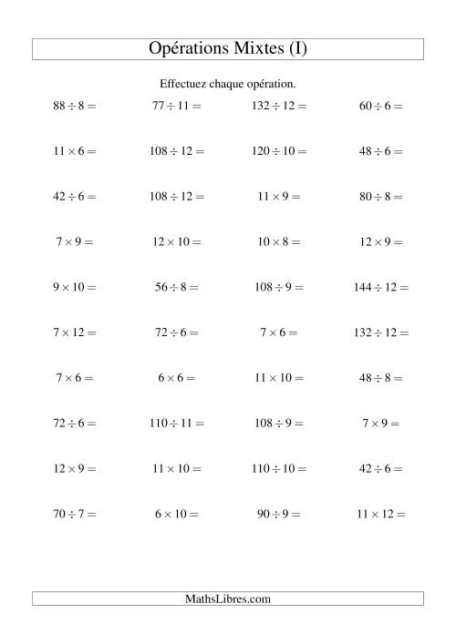 Multiplication et Division -- Règles 6 à 12 (I)